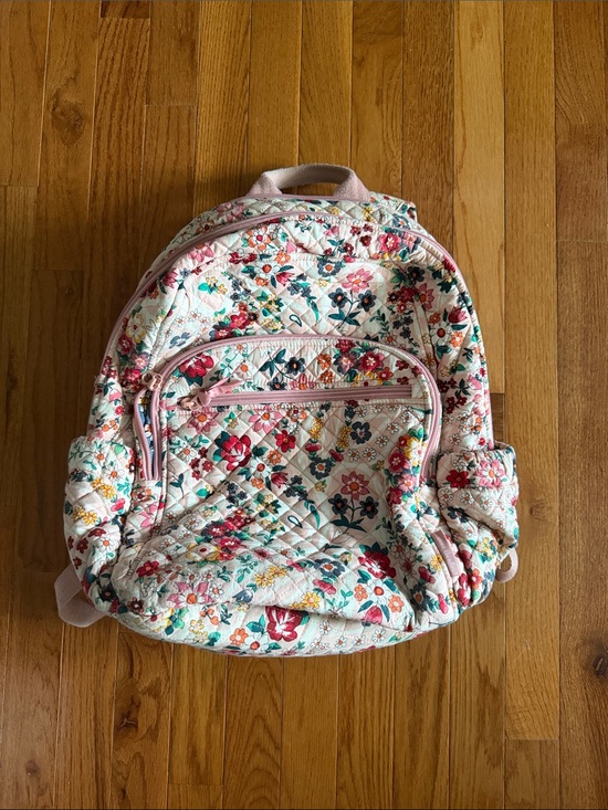 Vera Bradley Handbags - Vera Bradley Quilted Floral Backpack in Cream with Pink Trim